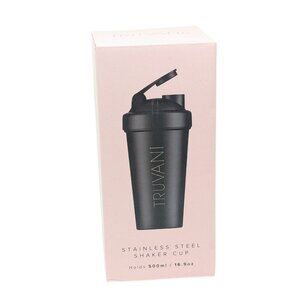 New in Box Truvani Black Shaker Tumbler Bottle with Ball Whisk